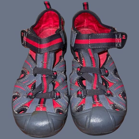 Big Boys Merrell Closed Toe Gray Red Select Grip Hydro Sandals Size 4M - Picture 2 of 7